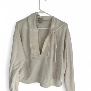 Forever 21 Tan Sailor Collar Crop Hoodie